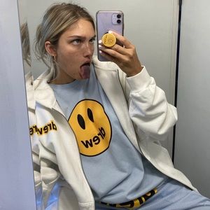 DREW HOUSE white zip up hoodie- small